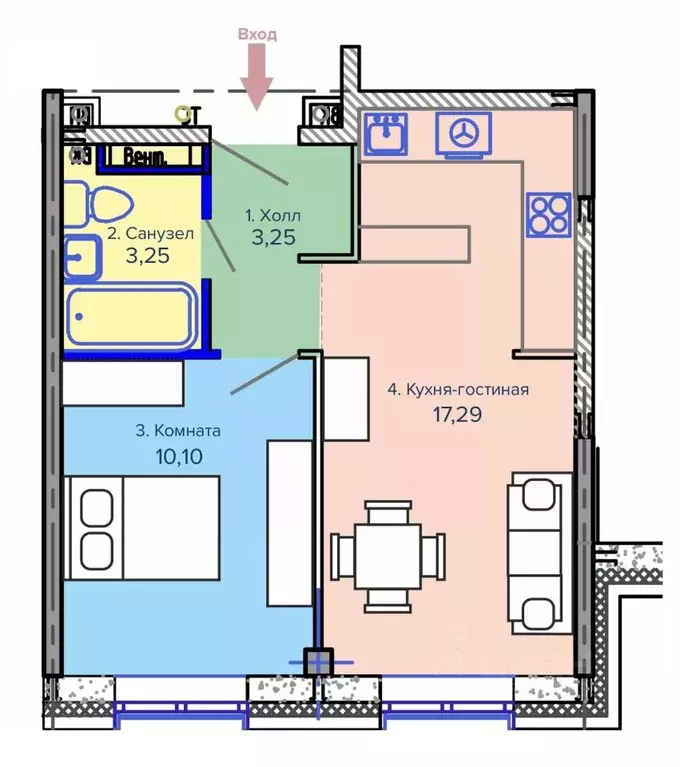 1-к кв. Пермский край, Березники  (33.89 м) - Фото 1