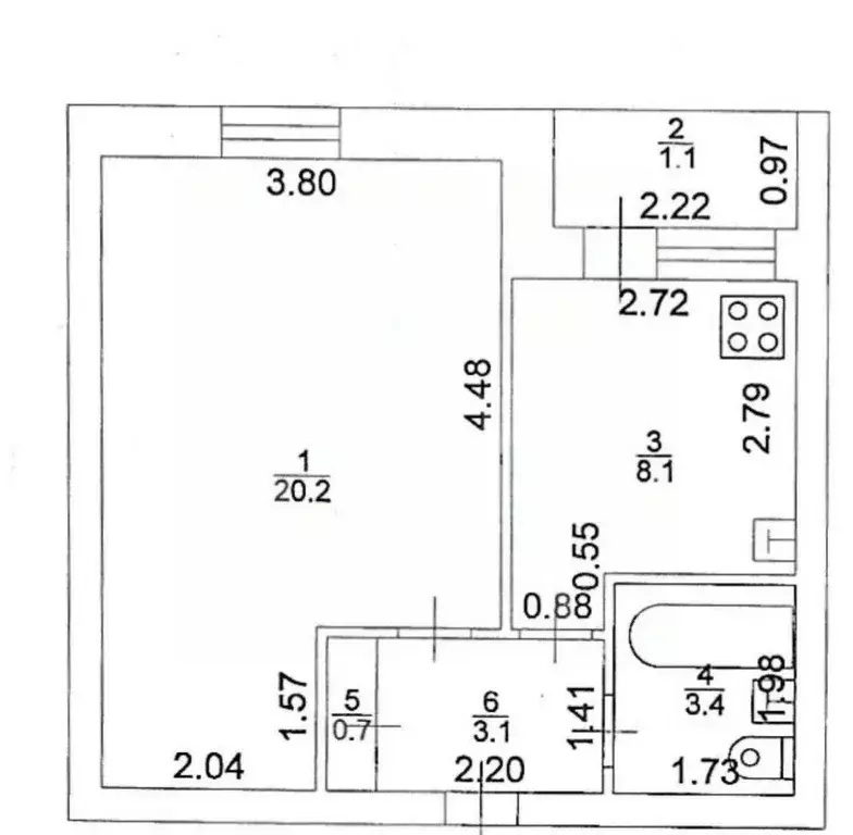 1-к кв. Татарстан, Казань Отары жилмассив, ул. Набережная, 2В (35.5 м) - Фото 2
