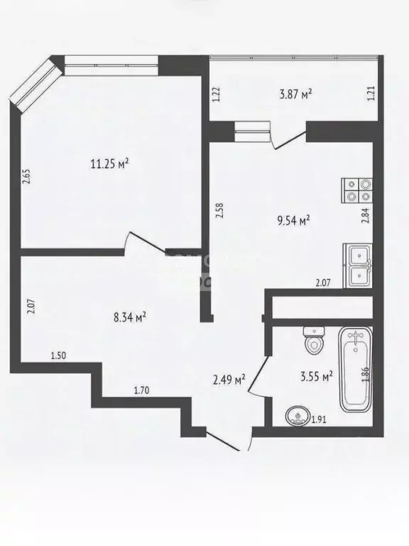 1-к кв. Москва 6-я Радиальная ул., 7/6к2 (39.4 м) - Фото 2