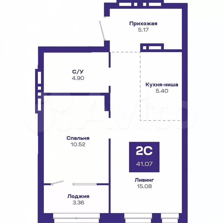 2-к. квартира, 42,5 м, 7/8 эт. - Фото 1