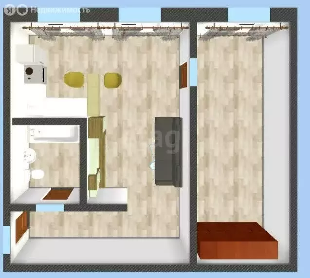 2-комнатная квартира: Черногорск, улица Дзержинского, 20 (42 м) - Фото 1