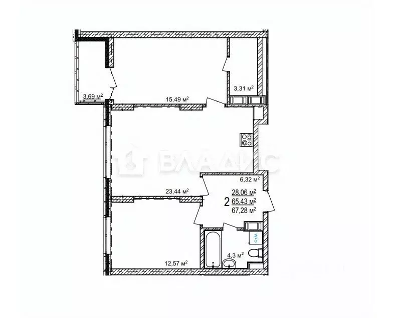 2-к кв. Нижегородская область, Нижний Новгород д. Анкудиновка, ул. ... - Фото 2
