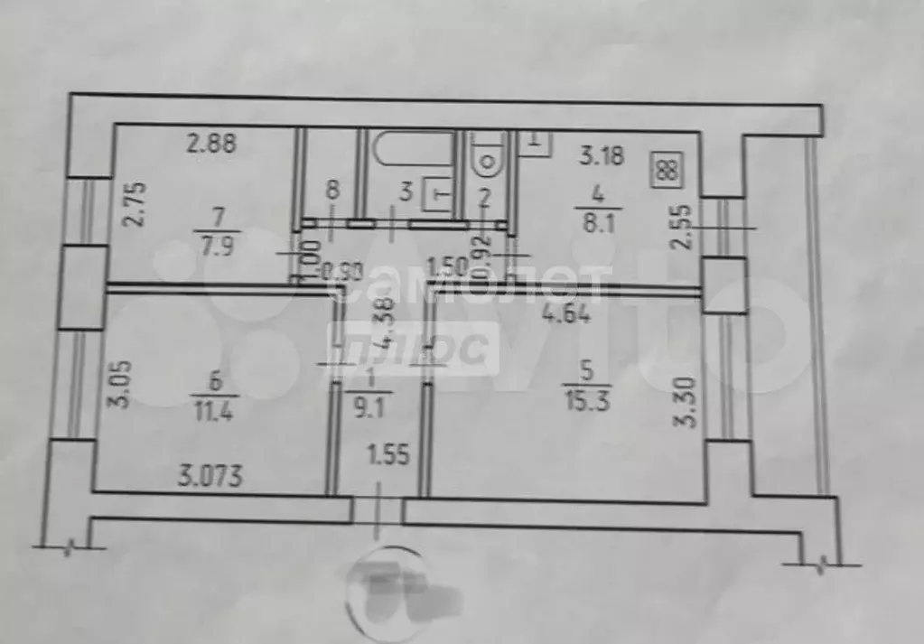 3-к. квартира, 57 м, 4/5 эт. - Фото 0