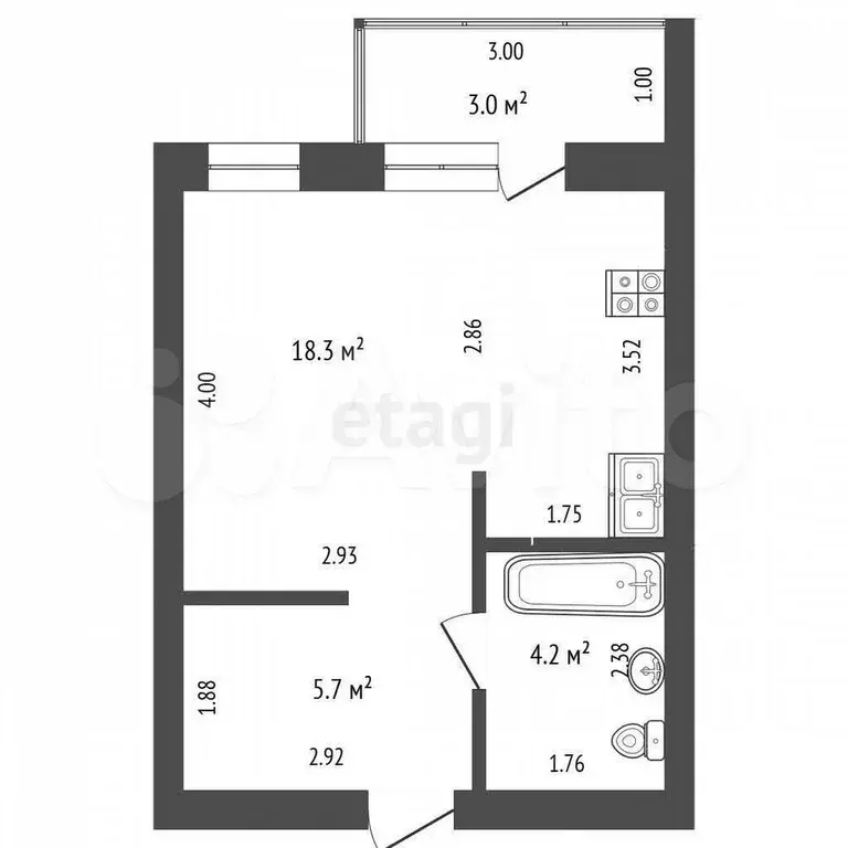 Квартира-студия, 28,1 м, 13/16 эт. - Фото 0