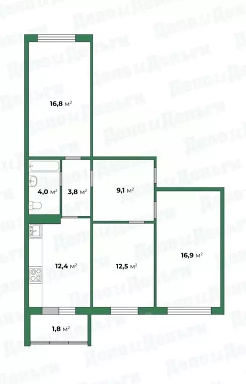 3-к кв. Кировская область, Киров ул. Чистопрудненская, 1к3 (75.5 м) - Фото 2