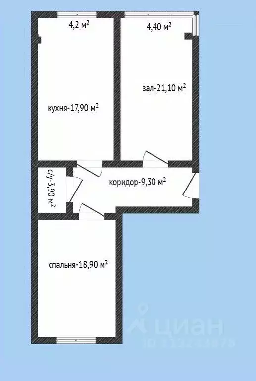2-к кв. Дагестан, Каспийск ш. Каспийское, 23 (80.0 м) - Фото 2