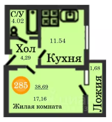 1-к кв. Калининградская область, Калининград ул. Генерал-фельдмаршала ... - Фото 0