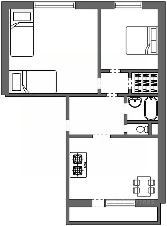 2-к кв. Омская область, Омск Московка-2 мкр, ул. Шакурова, 4 (71.5 м) - Фото 1