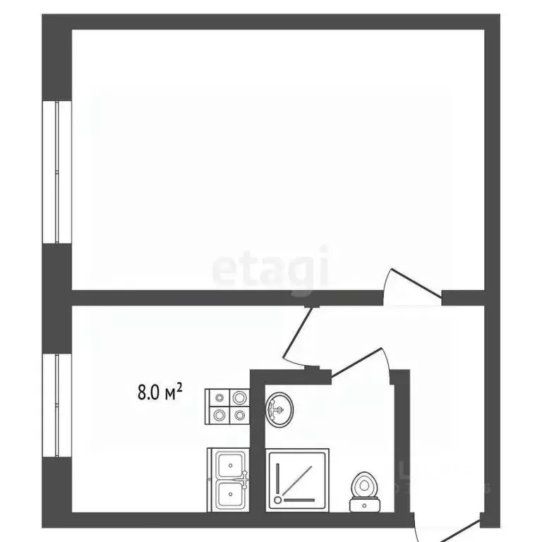 1-к кв. Ханты-Мансийский АО, Нягань Речная ул., 117 (31.7 м) - Фото 1