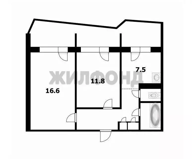 2-к кв. Воронежская область, Воронеж Южно-Моравская ул., 21 (48.8 м) - Фото 1