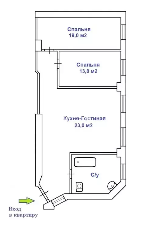 3-комнатная квартира: Москва, Малый Казённый переулок, 8 (77.5 м) - Фото 0