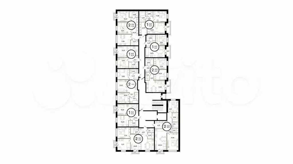2-к. квартира, 54,6 м, 4/4 эт. - Фото 1
