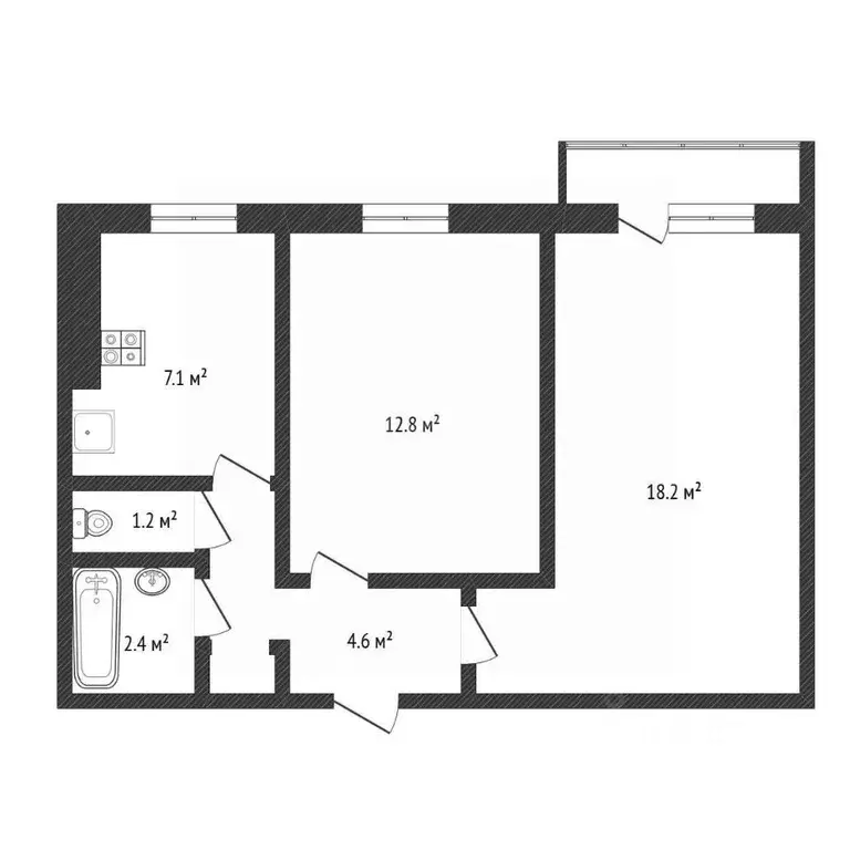 2-к кв. Нижегородская область, Нижний Новгород ул. Дружаева, 3 (46.6 ... - Фото 2