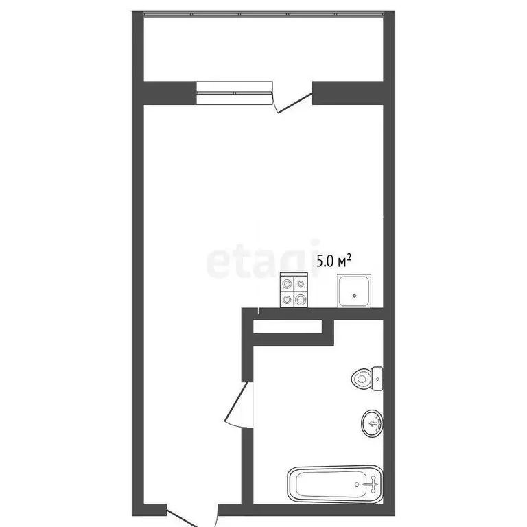 Квартира-студия: Тюмень, Интернациональная улица, 199 (18.9 м) - Фото 0