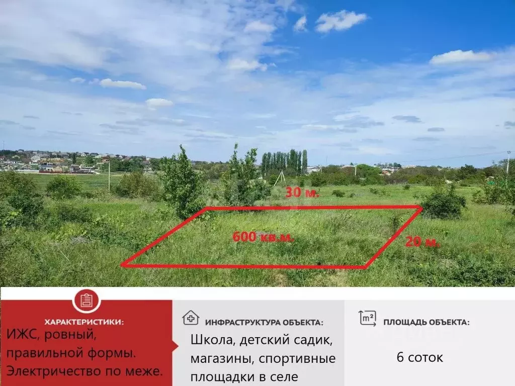 Участок в Крым, Симферопольский район, с. Родниково ул. Весенняя, 4 ... - Фото 0