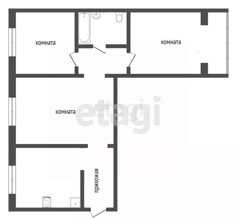 3-к кв. Ханты-Мансийский АО, Когалым Ленинградская ул., 12 (64.7 м) - Фото 0