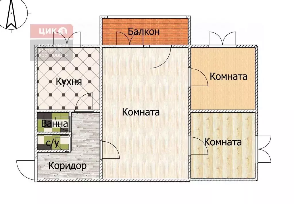 3-к кв. Рязанская область, Рязань Московский р-н, ул. Великанова, 7к1 ... - Фото 1