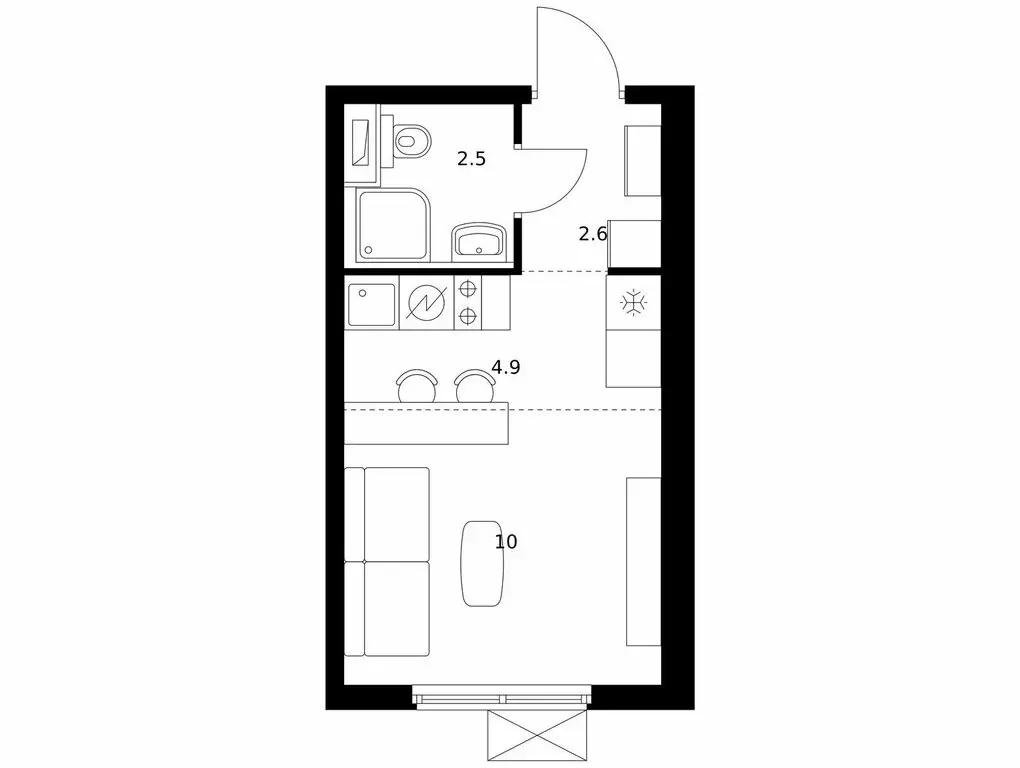 Квартира-студия: Щербинка, улица Мостотреста (20 м) - Фото 0