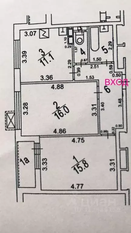 2-к кв. Москва Осташковская ул., 9К2 (55.6 м) - Фото 1