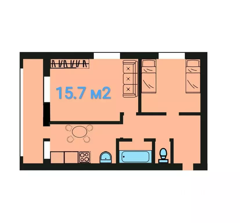 2-к кв. Нижегородская область, с. Дивеево ул. Южная, 9 (44.5 м) - Фото 1