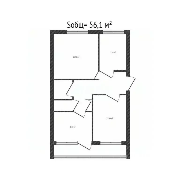 3-к кв. Брянская область, Клинцы ул. Дзержинского, 44 (56.1 м) - Фото 1
