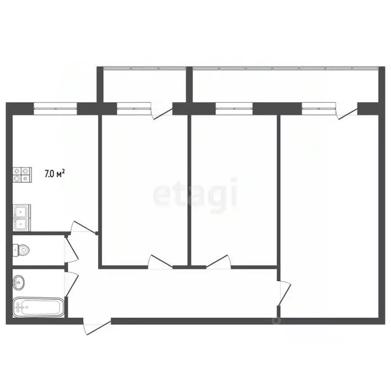 3-к кв. Татарстан, Альметьевск просп. Изаила Зарипова, 7 (76.0 м) - Фото 2