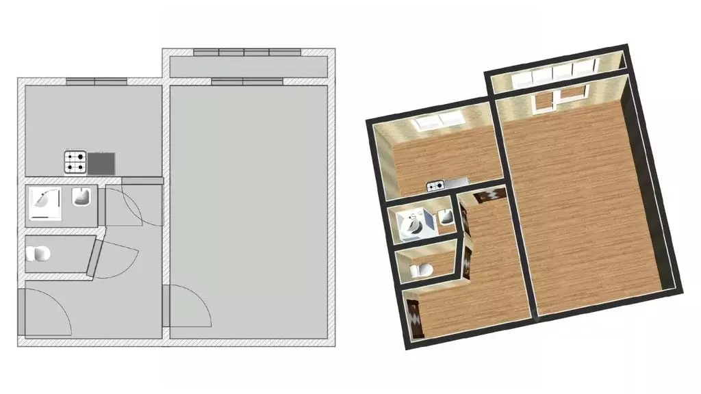 1-к кв. Санкт-Петербург ул. Ленсовета, 62К1 (30.8 м) - Фото 2