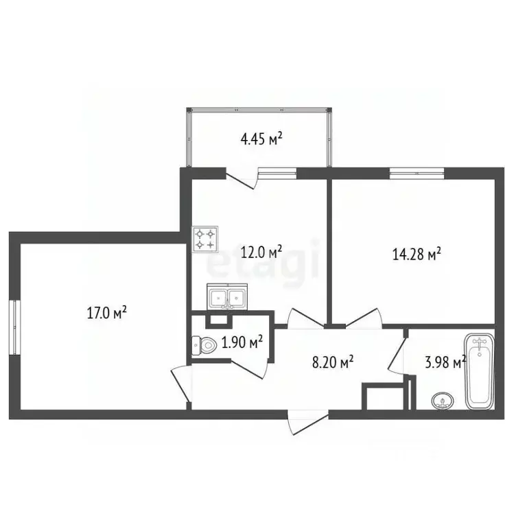 2-к кв. Санкт-Петербург ул. Орбитальная, 5 (55.8 м) - Фото 2