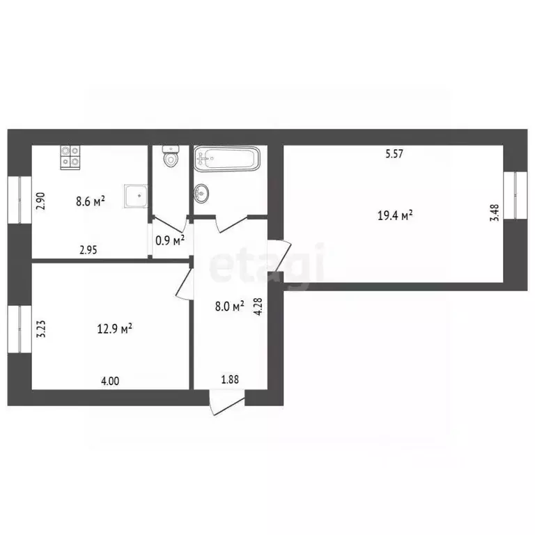 2-к кв. Архангельская область, Архангельск наб. Северной Двины, 4 ... - Фото 2