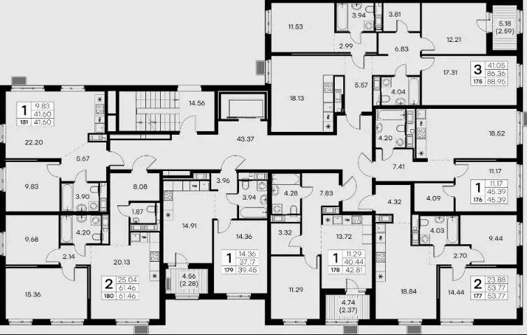 2-к кв. Санкт-Петербург ул. Шкапина, 43-45 (61.46 м) - Фото 1