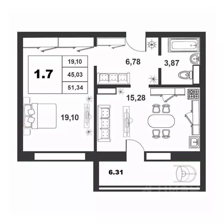 1-к кв. Новгородская область, Великий Новгород ул. Якова Павлова, 15 ... - Фото 1