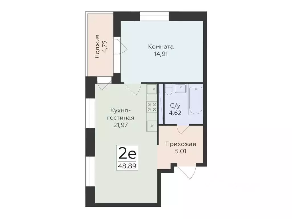 2-к кв. Воронежская область, Воронеж ул. Матросова, 60 (48.89 м) - Фото 0