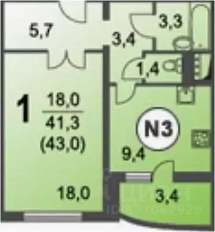 1-к кв. Москва Перовская ул., 66к1 (42.0 м) - Фото 2