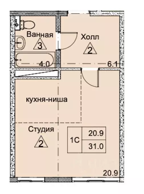 Студия Калужская область, Балабаново г. Боровский муниципальный округ, ... - Фото 2
