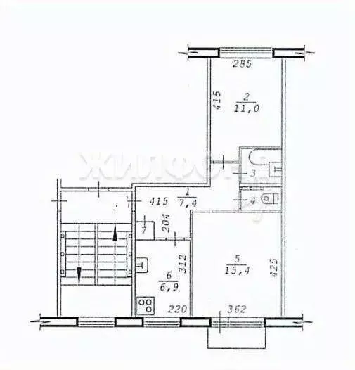 Квартира, 2 комнаты, 44.8 м - Фото 0