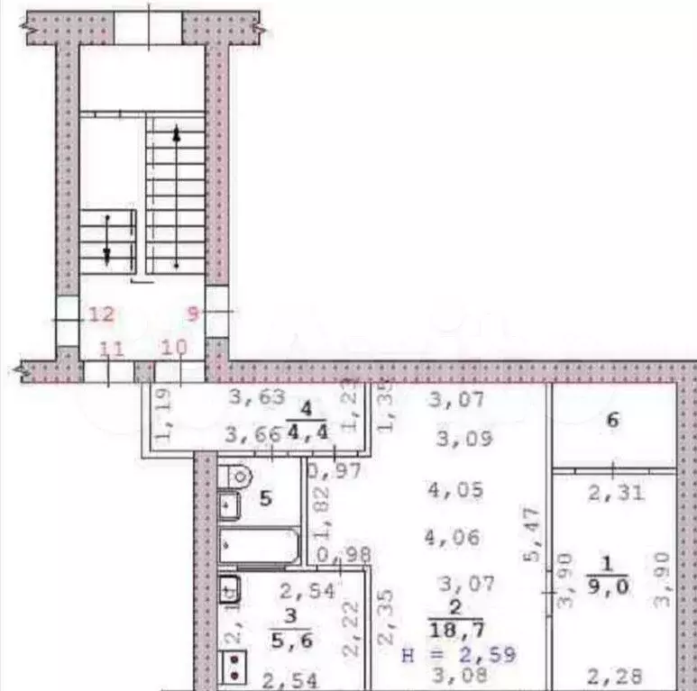 2-к кв. Свердловская область, Екатеринбург ул. Огарева, 25 (44.0 м) - Фото 1