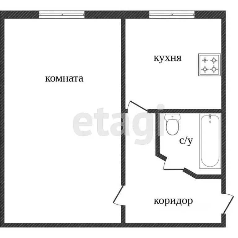 1-к кв. Ханты-Мансийский АО, Сургут ул. 50 лет ВЛКСМ, 9 (29.4 м) - Фото 1