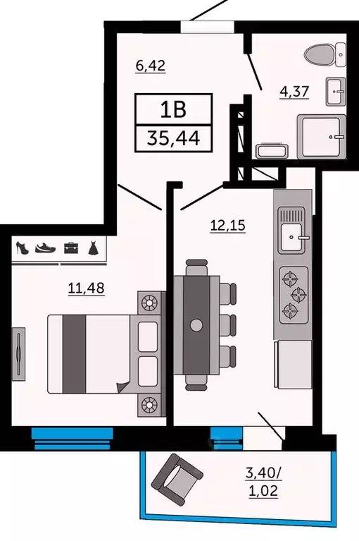 1-к кв. Ростовская область, Ростов-на-Дону Донской Арбат жилой ... - Фото 1