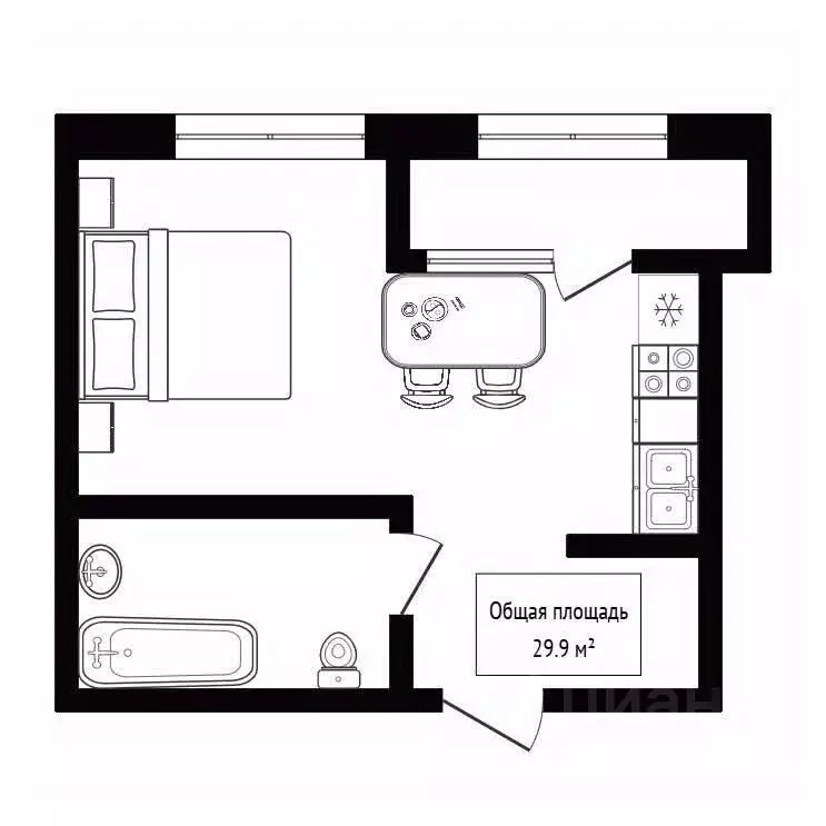 Студия Новосибирская область, Новосибирск ул. Немировича-Данченко, ... - Фото 2