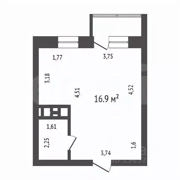 Студия Иркутская область, Иркутск ул. Багратиона, 8/2 (32.1 м) - Фото 2