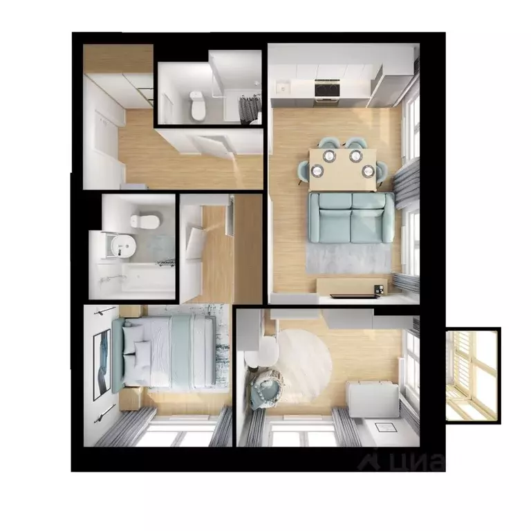 2-к кв. Нижегородская область, Нижний Новгород д. Утечино, Савин Парк ... - Фото 2