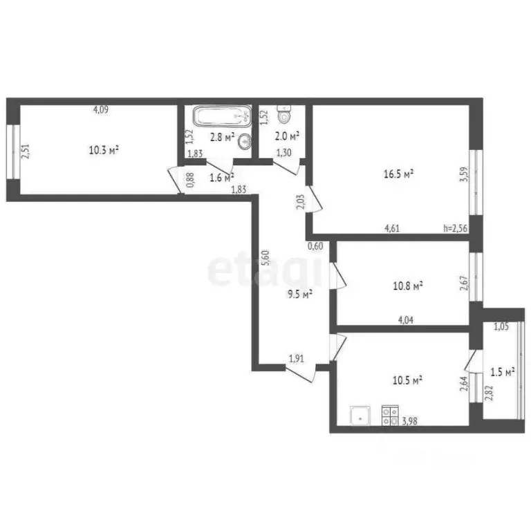 3-к кв. Брянская область, Суземка рп ул. Жукова, 15 (64.0 м) - Фото 2