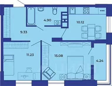2-к кв. Брянская область, Брянск ул. Комарова, 47 (55.1 м) - Фото 1