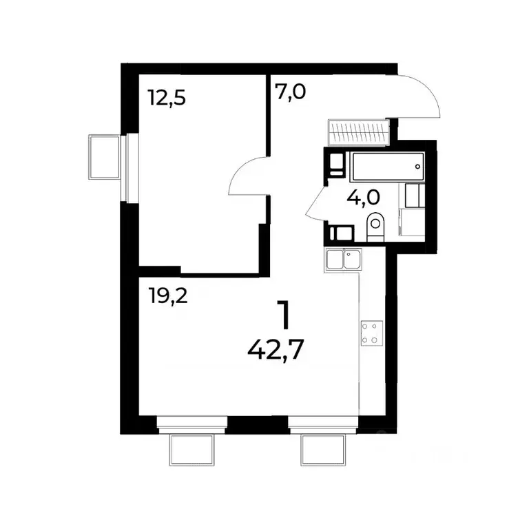1-к кв. Нижегородская область, Нижний Новгород ул. Усиевича (42.7 м) - Фото 1