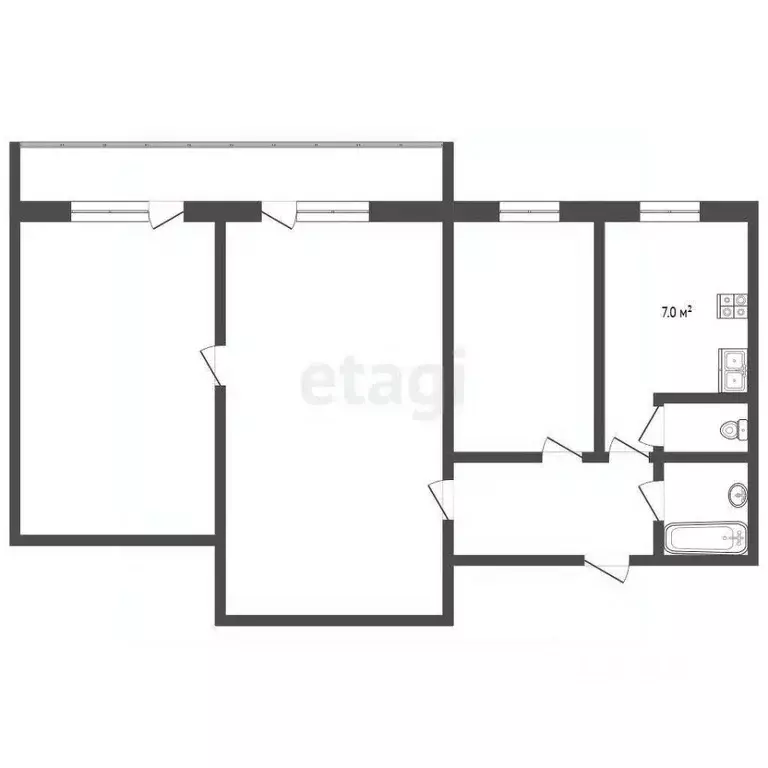 3-к кв. Нижегородская область, Выкса ул. Пушкина, 3 (57.5 м) - Фото 2