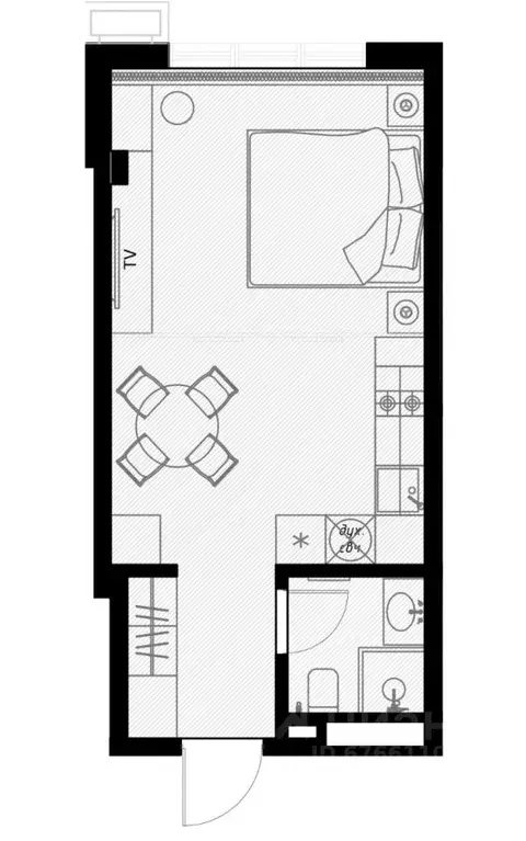 Студия Краснодарский край, Сочи ул. Ленина, 290/8к2 (29.6 м) - Фото 0