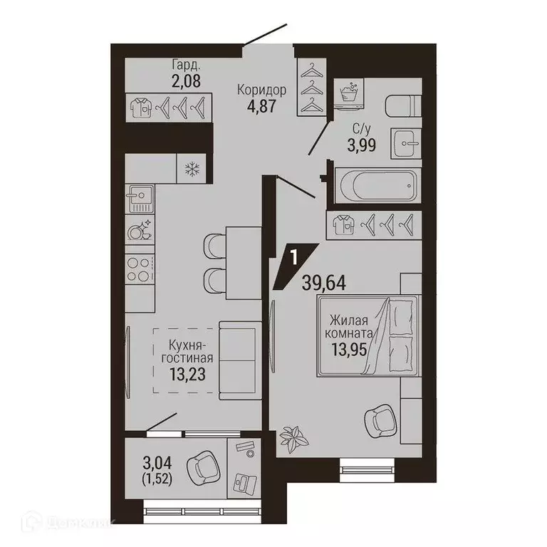 Продаётся 1-к квартира, 39.6 м - Фото 0
