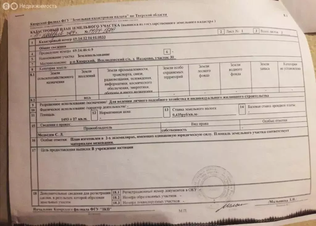 Участок в Тверская область, Кимрский муниципальный округ, деревня ... - Фото 0