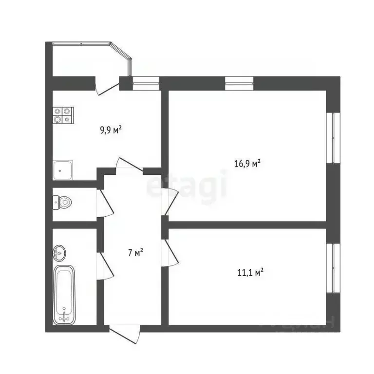 2-к кв. Мордовия, Саранск ул. Коваленко, 39 (49.5 м) - Фото 1