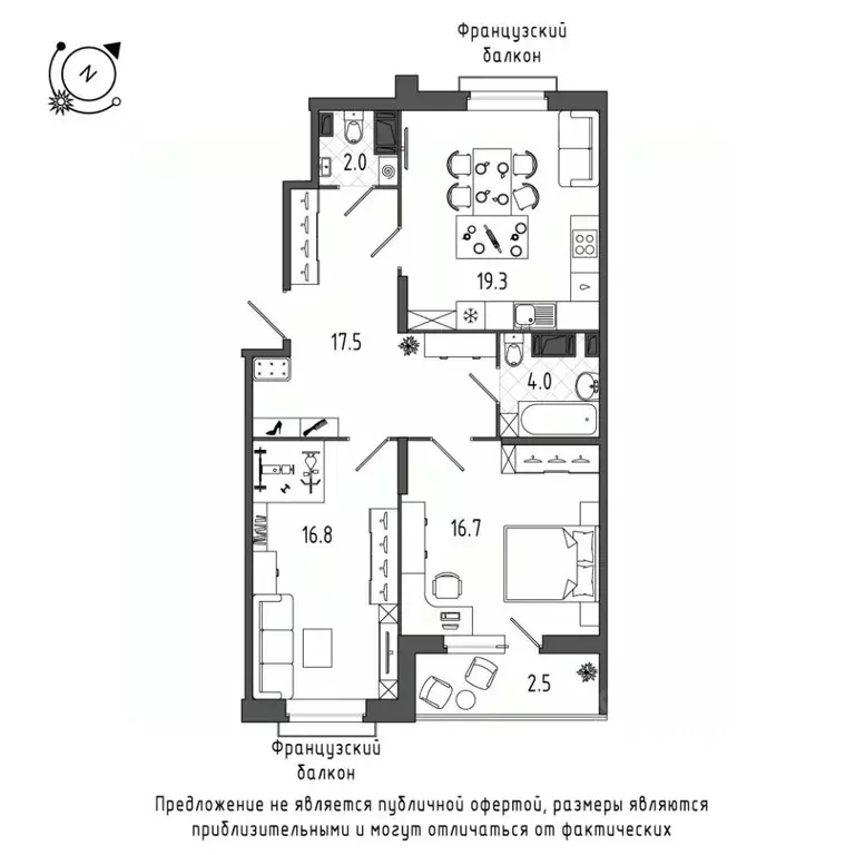 2-к кв. Санкт-Петербург Черниговская ул., 13к2 (79.6 м) - Фото 0